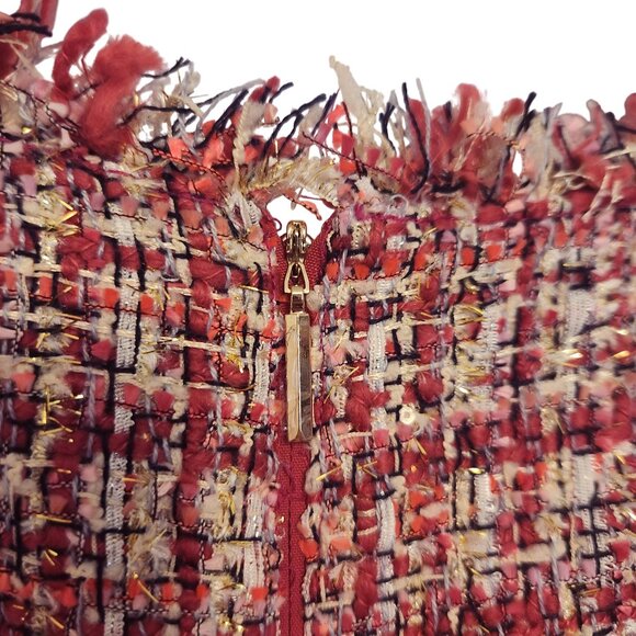 Kate Spade Textured Tweed A-Line Sheath Dress Size 4 Pink White Wisteria Garden - Picture 8 of 10